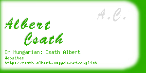 albert csath business card